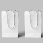 Facing View of 2 Leather Gift Bags Mockup