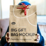 Facing View of Big Eco Gift Bag Mockup