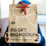 Facing View of Big Eco Gift Bag Mockup