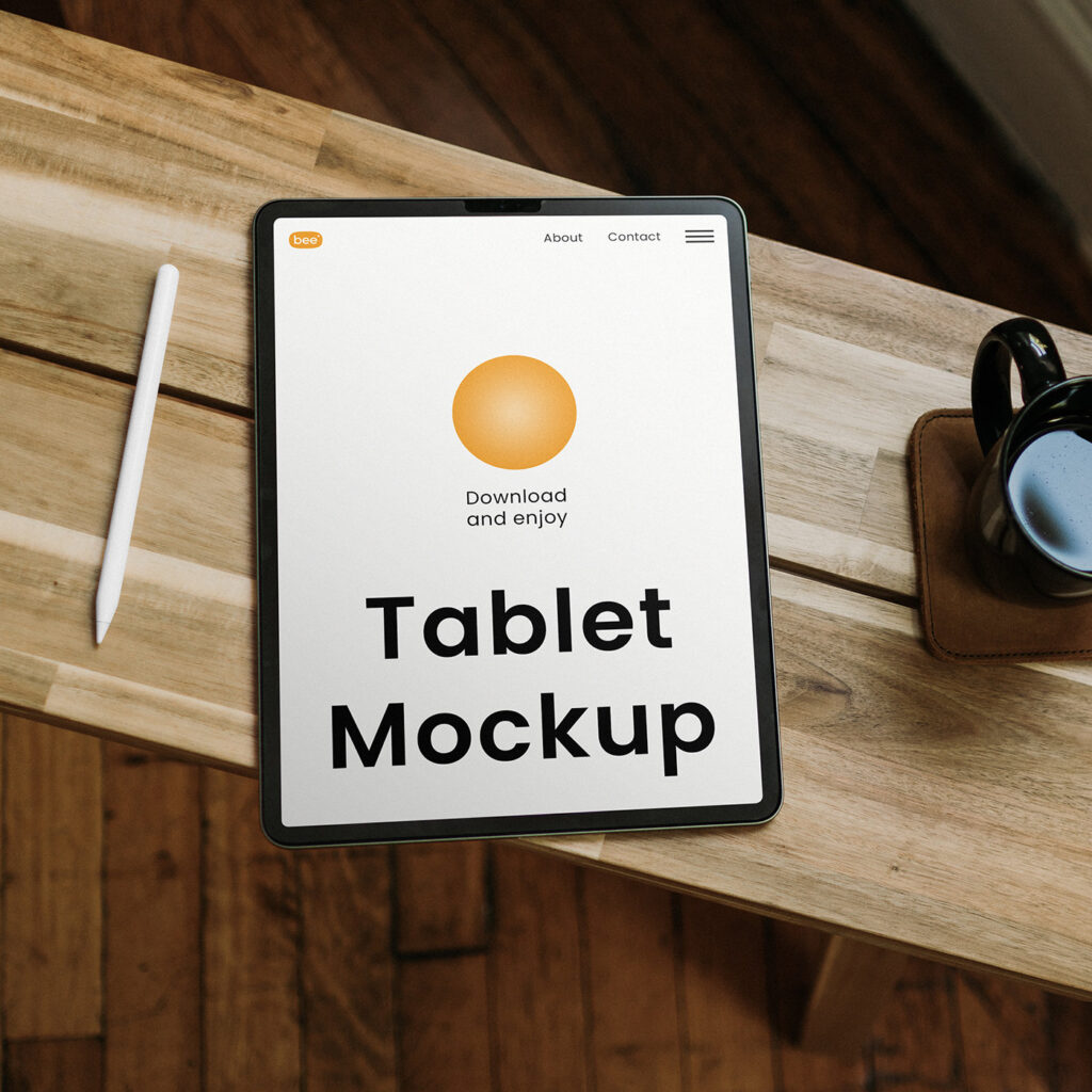 Facing View of Big Tablet Mockup