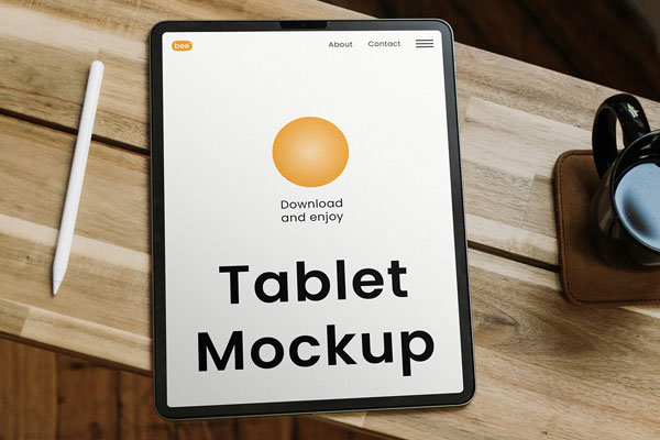 Facing View of Big Tablet Mockup