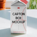 Facing View of Carton Packaging Mockup
