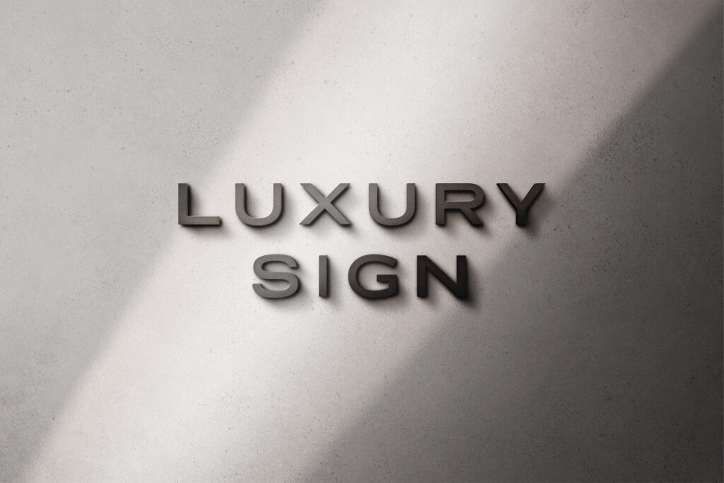 Facing View of 3D Sign Logo Mockup / Text Effect