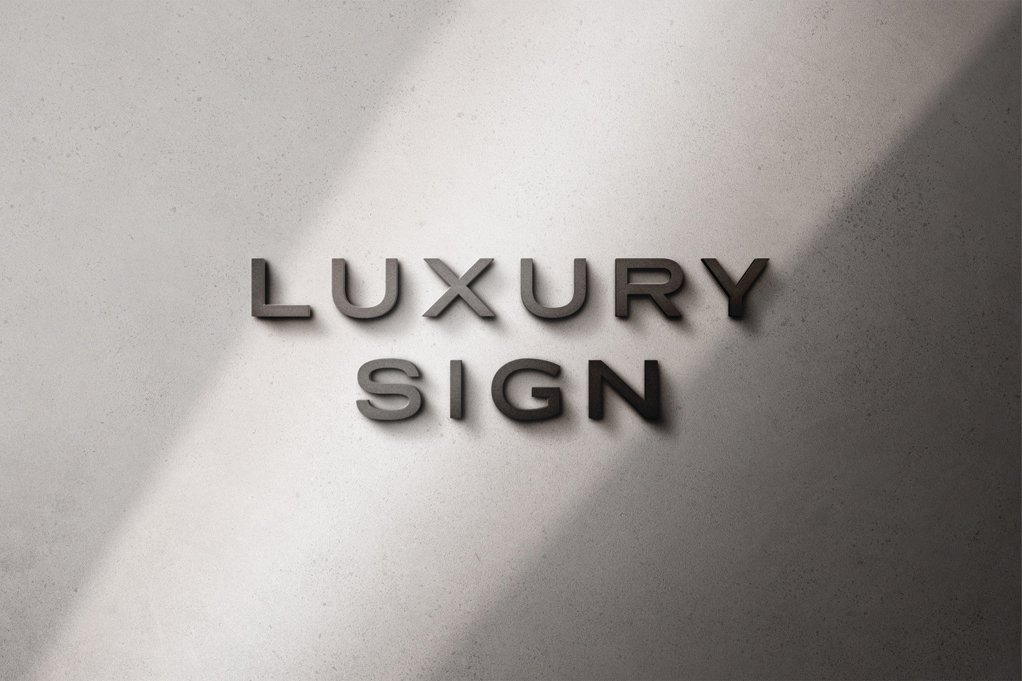 Facing View of Chrome Sign Logo Mockup FREE PSD