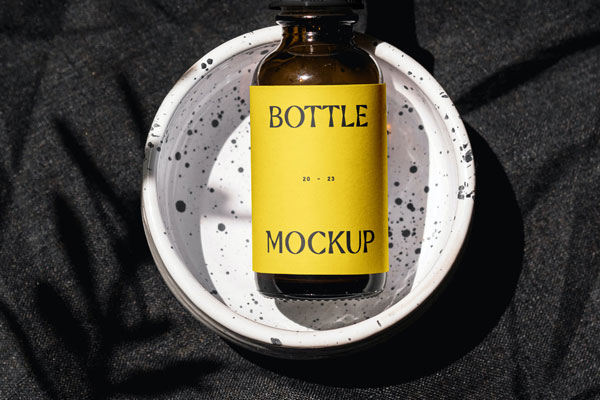 Facing View of Cosmetic Bottle Mockup