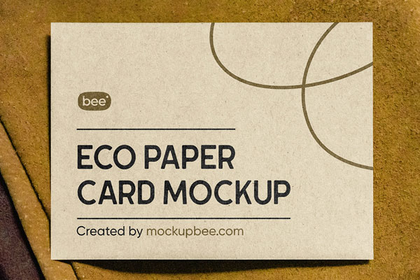 Facing View of Eco Paper Postcard Mockup