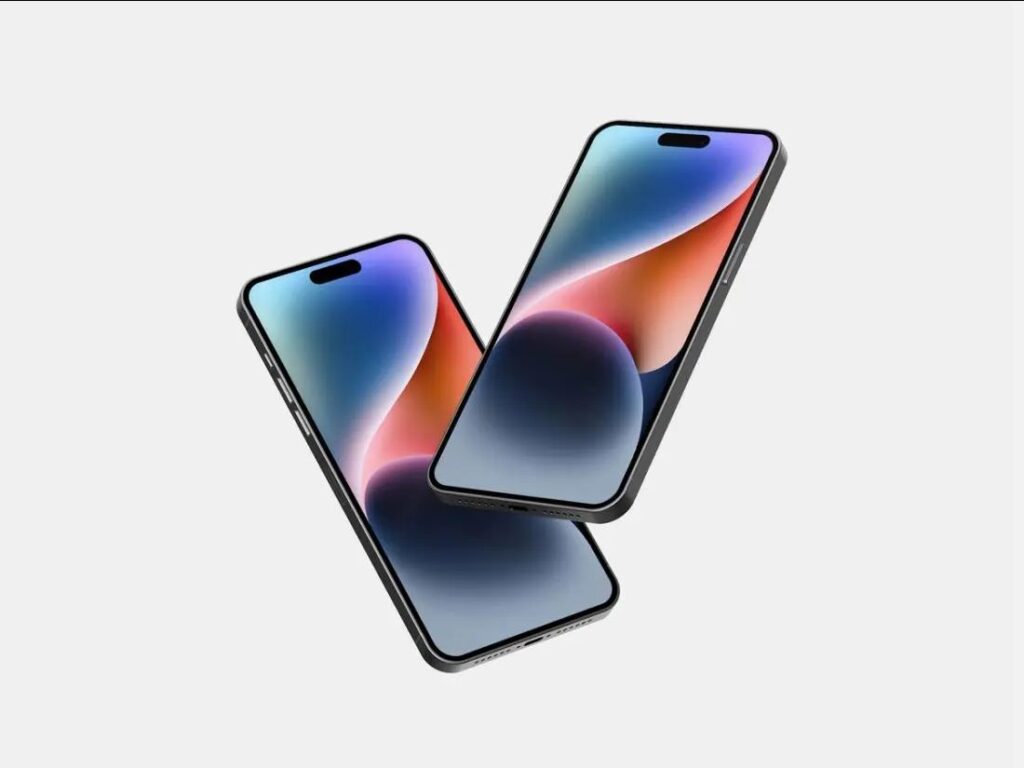 Facing View of Floating iPhone 14 Pro Max Mockup