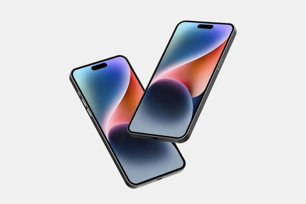 Facing View of Floating iPhone 14 Pro Max Mockup