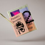Facing View of Floating Stationery Mockup with Notebook