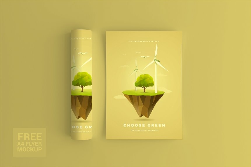 Facing View of Flyer Mockup