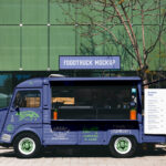 Facing View of Food Truck Mockup
