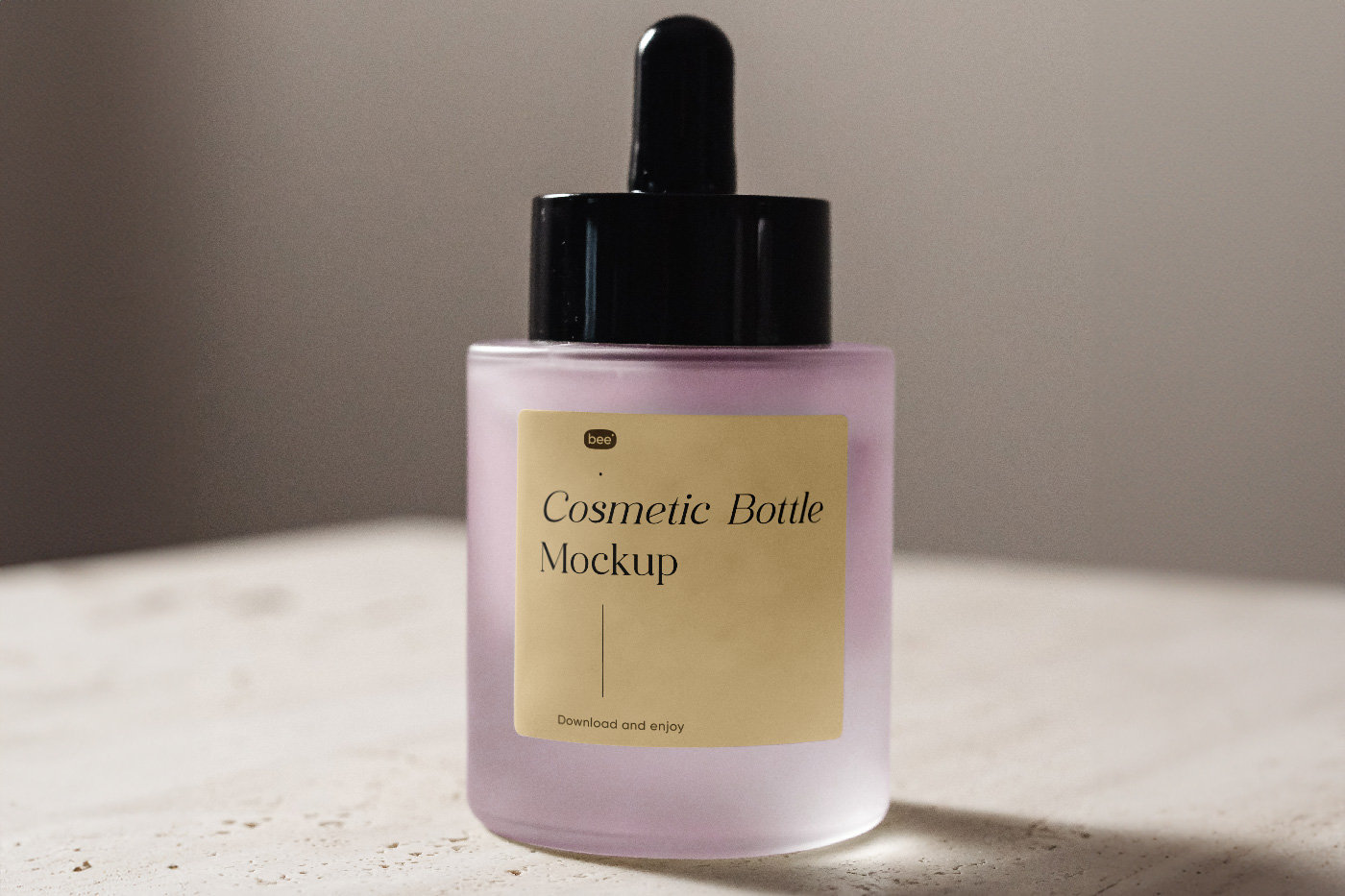 Facing View of Frosted Dropper Bottle Mockup FREE PSD