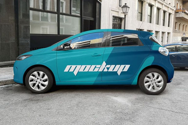 Facing View of Hatchback Car Mockup