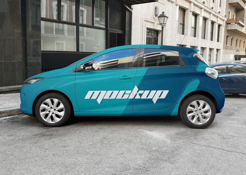 Facing View of Hatchback Car Mockup