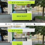 Facing View of Ice Cream Cart Mockup