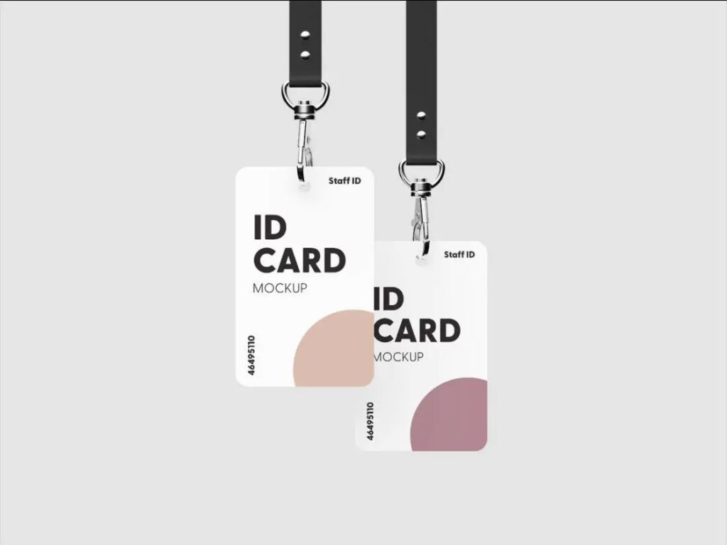 Facing View of ID Card Mockup