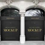 Facing View of Logo on Shop Façade Mockup