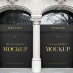 Facing View of Logo on Shop Façade Mockup