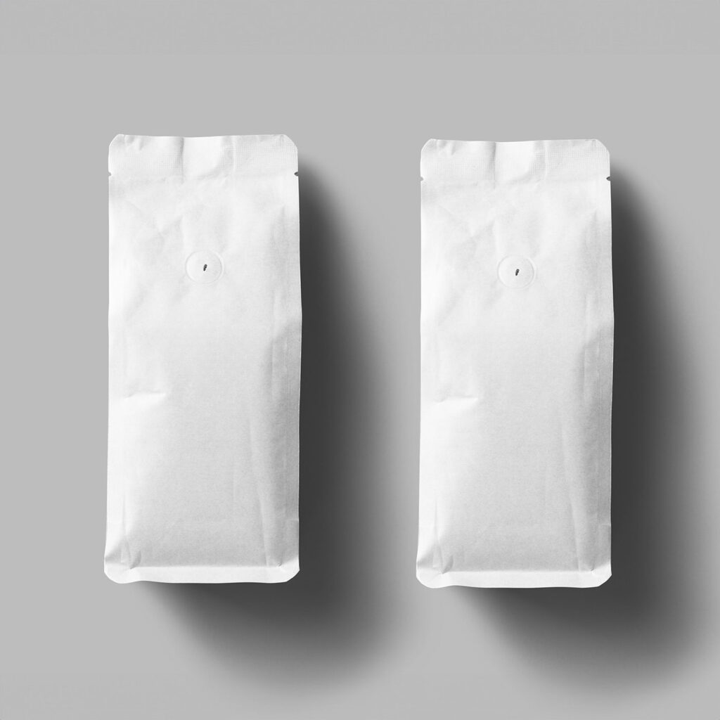 Facing View of Lying Coffee Bag Mockup