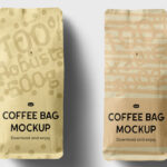 Facing View of Lying Coffee Bag Mockup