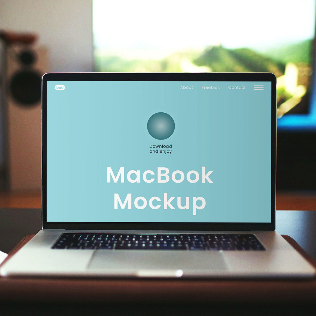 Facing View of MacBook Retina Screen Mockup