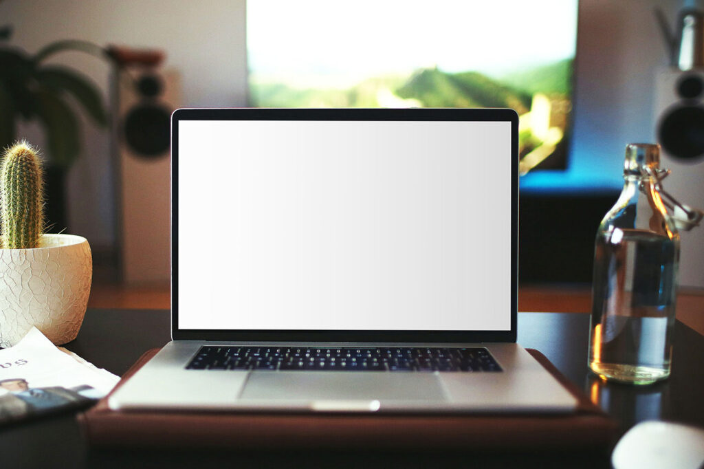 Facing View of MacBook Retina Screen Mockup