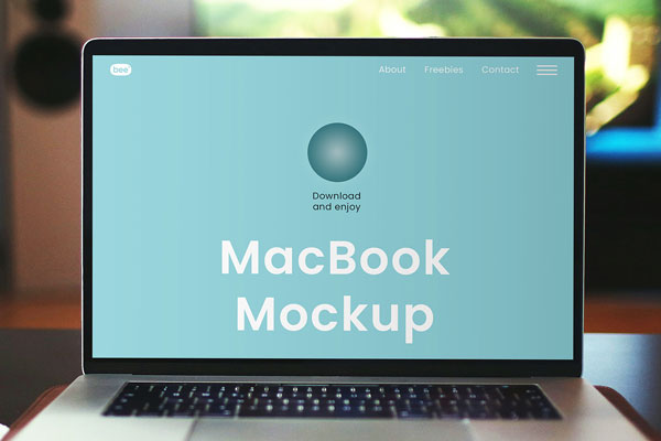 Facing View of MacBook Retina Screen Mockup
