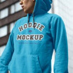 Facing view of Man Wearing Hoodie Mockup