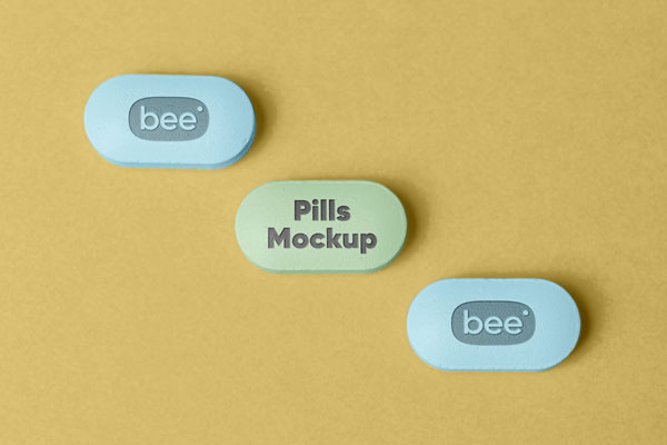 Facing View of Medicine Pills Mockup