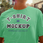 Facing View of Men T-shirt Mockup in City