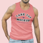 Facing View of Men Wearing Tank Top Mockup