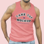 Facing View of Men Wearing Tank Top Mockup
