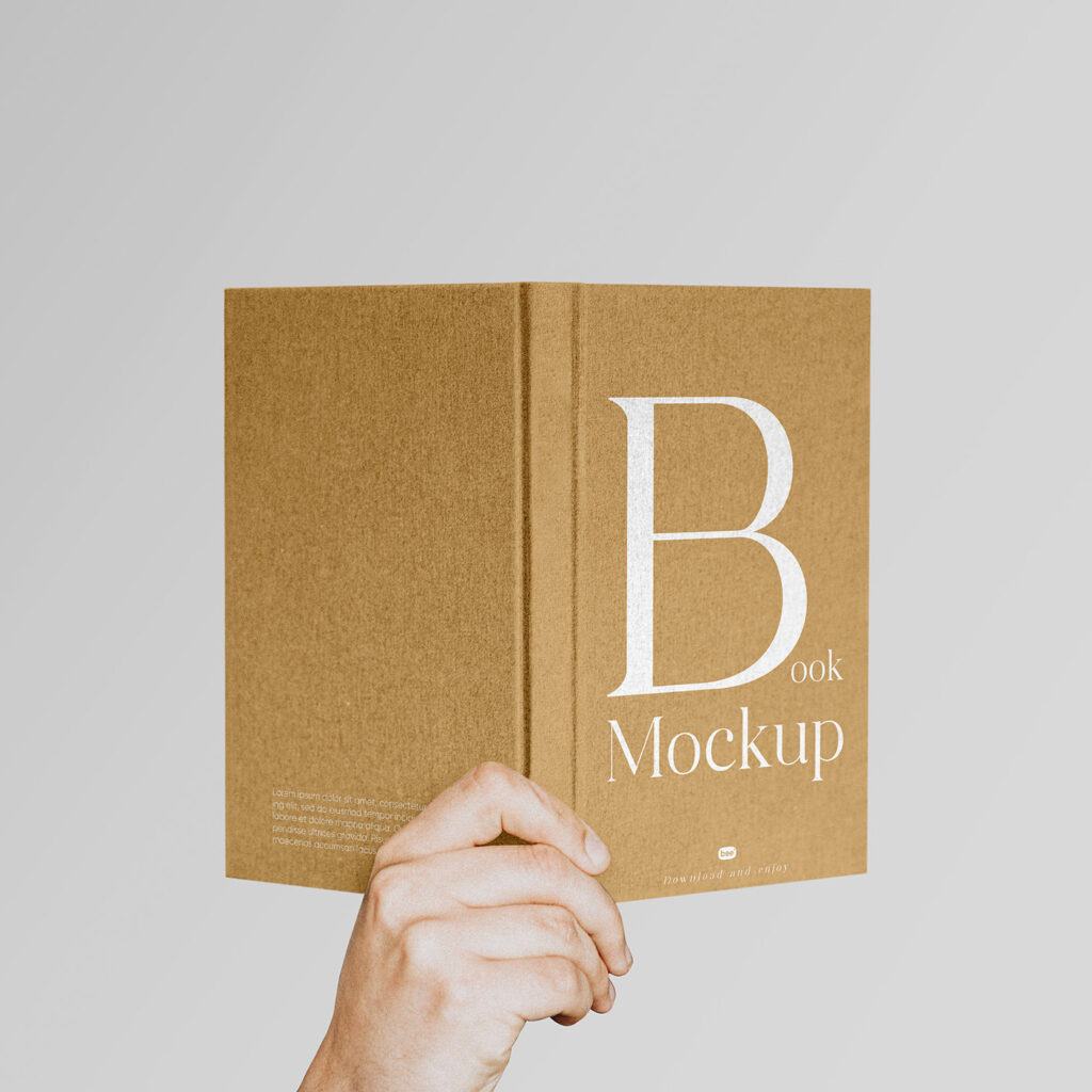 Facing View of Open Book Cover Mockup