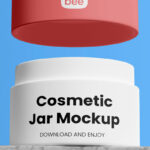 Facing View of Open Cosmetic Jar Mockup