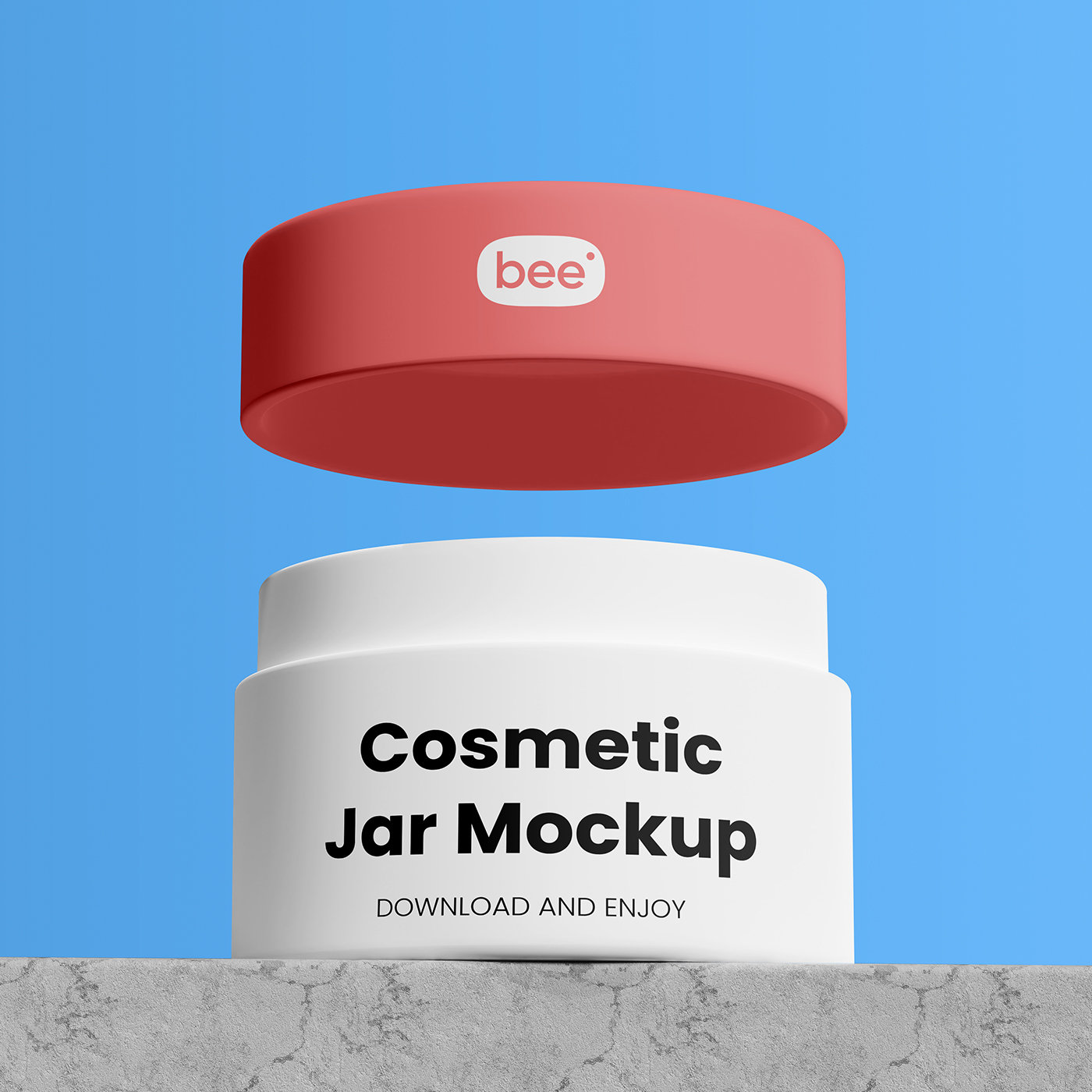 Facing View of Open Cosmetic Jar Mockup FREE PSD