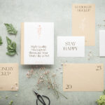 Facing View of Paper Stationery Set Mockup