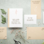 Facing View of Paper Stationery Set Mockup