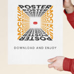 Facing View of Poster Mockup in Hands