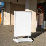 Facing View of Poster Stand Mockup