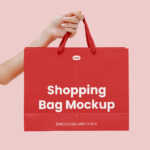 Facing View of Shopping Bag Mockup in Hand