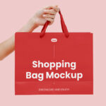 Facing View of Shopping Bag Mockup in Hand