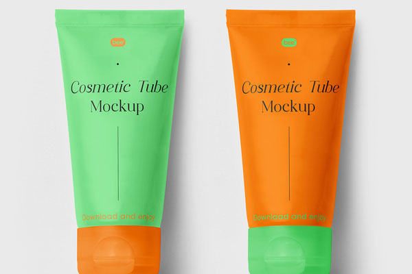 Facing View of Small Cosmetic Tube Mockups