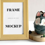 Facing View of Small Frame Mockup with Figure