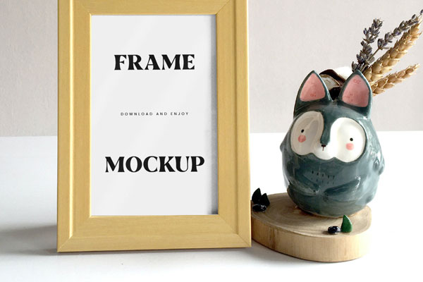 Facing View of Small Frame Mockup with Figure