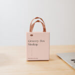 Facing View of Small Grocery Box Mockup