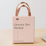 Facing View of Small Grocery Box Mockup
