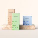 Facing View of Square and Vertical Box Mockup