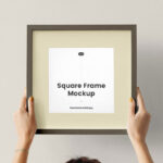 Facing View of Square Frame Mockup in Hands