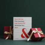 Facing View of Standing Book Mockup