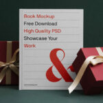 Facing View of Standing Book Mockup